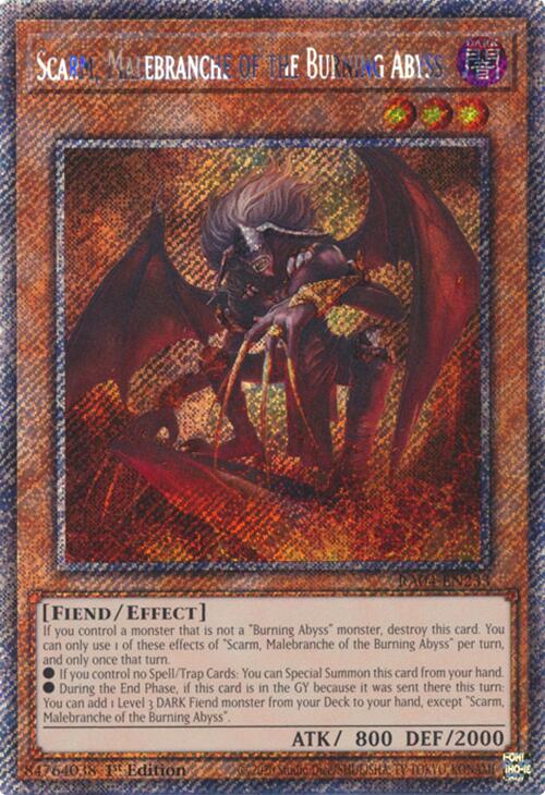 Scarm, Malebranche of the Burning Abyss [RA04-EN233] Platinum Secret Rare | Enigma On Main