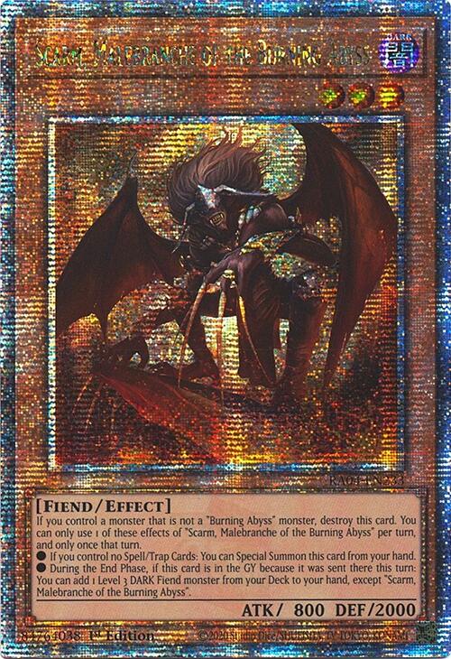 Scarm, Malebranche of the Burning Abyss [RA04-EN233] Quarter Century Secret Rare | Enigma On Main