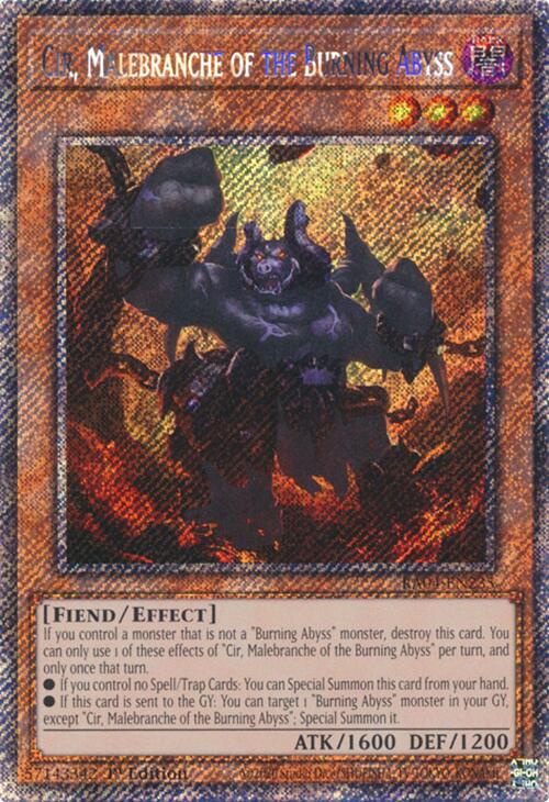 Cir, Malebranche of the Burning Abyss [RA04-EN235] Platinum Secret Rare | Enigma On Main