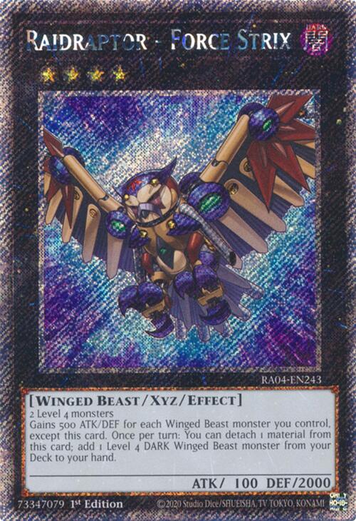 Raidraptor - Force Strix [RA04-EN243] Platinum Secret Rare | Enigma On Main