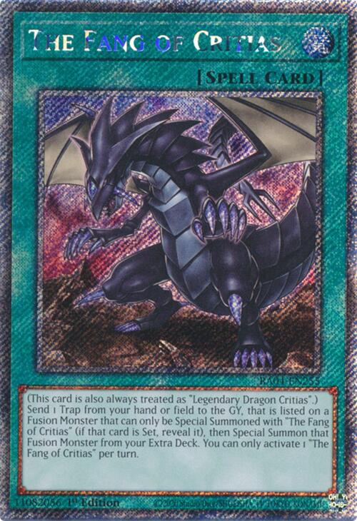 The Fang of Critias [RA04-EN255] Platinum Secret Rare | Enigma On Main