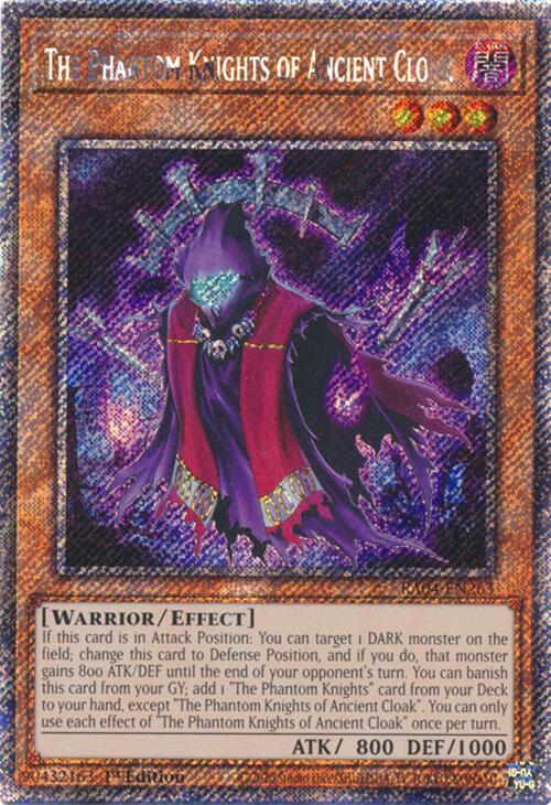 The Phantom Knights of Ancient Cloak [RA04-EN263] Platinum Secret Rare | Enigma On Main