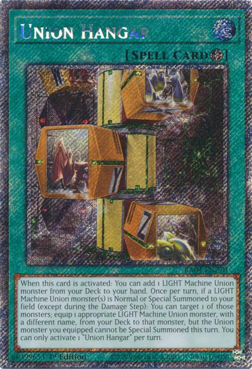Union Hangar [RA04-EN270] Platinum Secret Rare | Enigma On Main