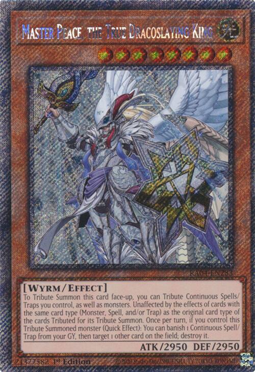 Master Peace, the True Dracoslaying King [RA04-EN283] Platinum Secret Rare | Enigma On Main