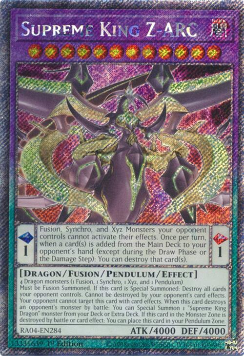 Supreme King Z-ARC [RA04-EN284] Platinum Secret Rare | Enigma On Main