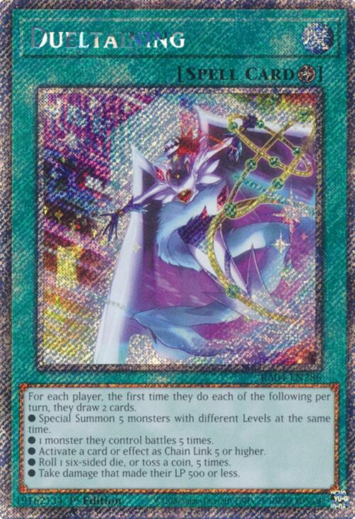 Dueltaining [RA04-EN286] Platinum Secret Rare | Enigma On Main