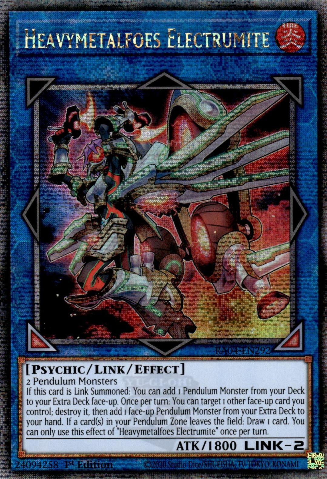 Heavymetalfoes Electrumite [RA04-EN292] Quarter Century Secret Rare | Enigma On Main