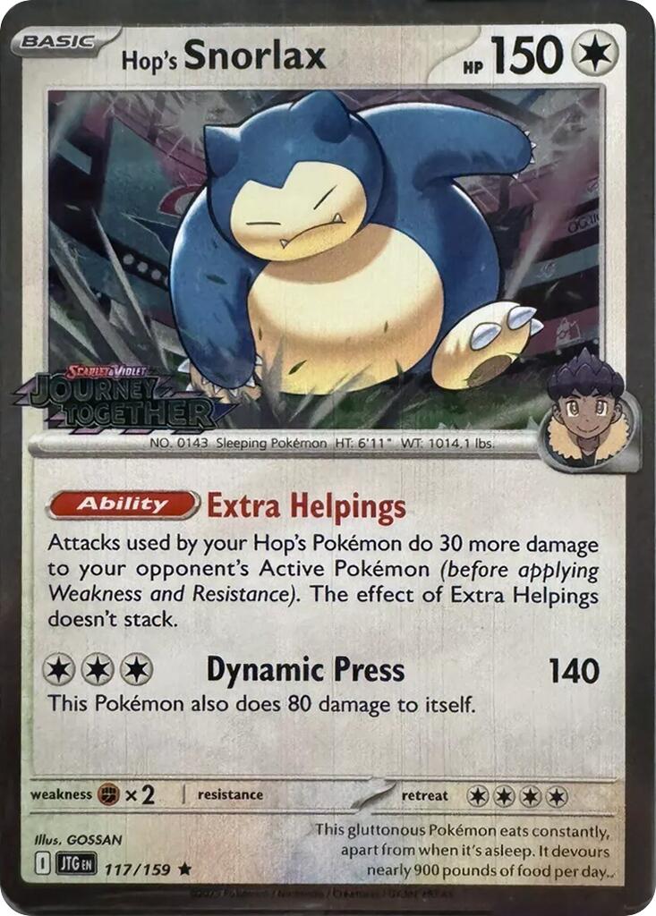 Hop's Snorlax (117/159) (Cosmos Holo) [Scarlet & Violet: Journey Together] | Enigma On Main