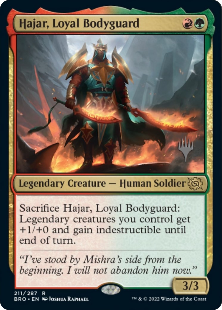 Hajar, Loyal Bodyguard (Promo Pack) [The Brothers' War Promos] | Enigma On Main