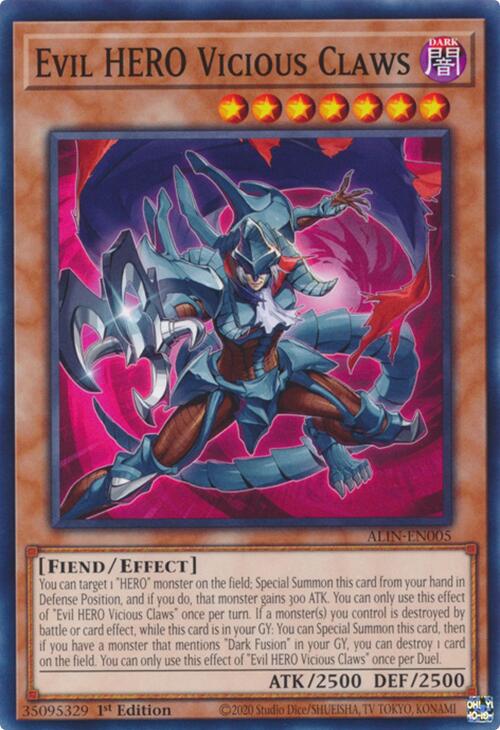 Evil HERO Vicious Claws [ALIN-EN005] Common | Enigma On Main