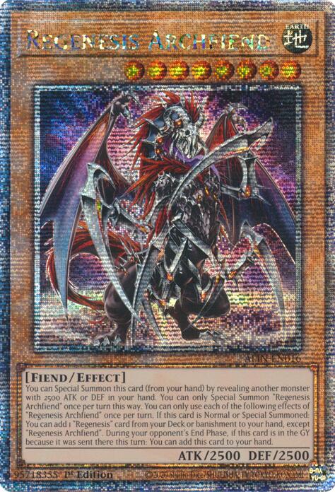 Regenesis Archfiend [ALIN-EN016] Quarter Century Secret Rare | Enigma On Main