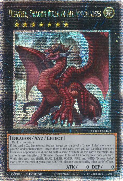 Disaster, Dragon Ruler of All Apocalypses [ALIN-EN049] Quarter Century Secret Rare | Enigma On Main