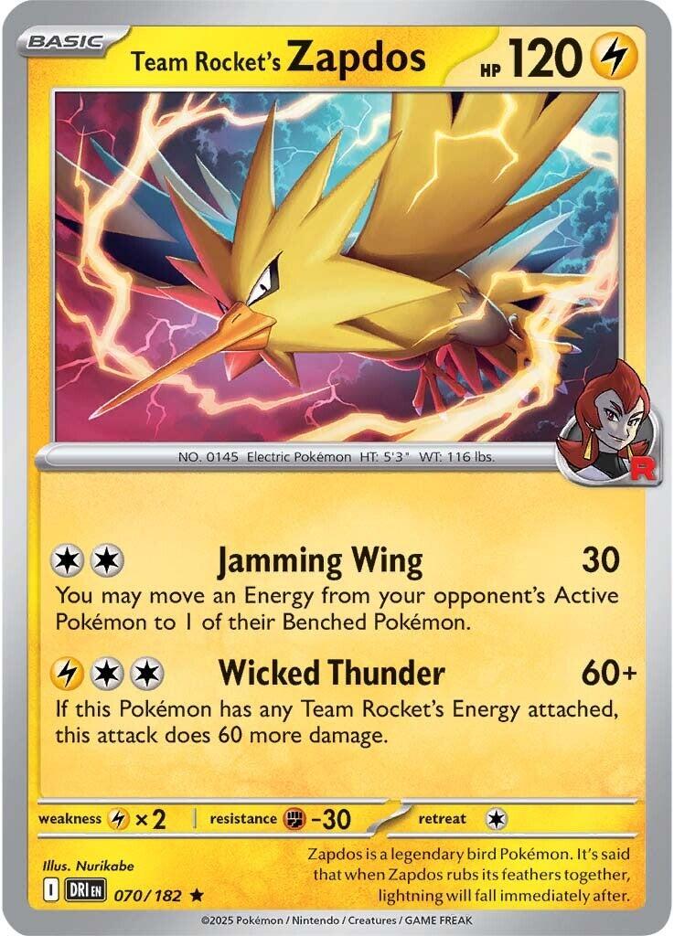 Team Rocket's Zapdos (070/182) [Scarlet & Violet: Destined Rivals] | Enigma On Main