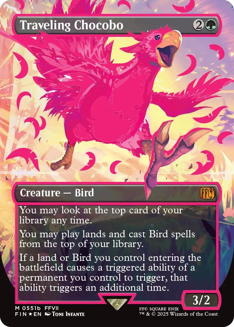 Traveling Chocobo (Borderless) (Neon Ink Pink) [FINAL FANTASY] | Enigma On Main