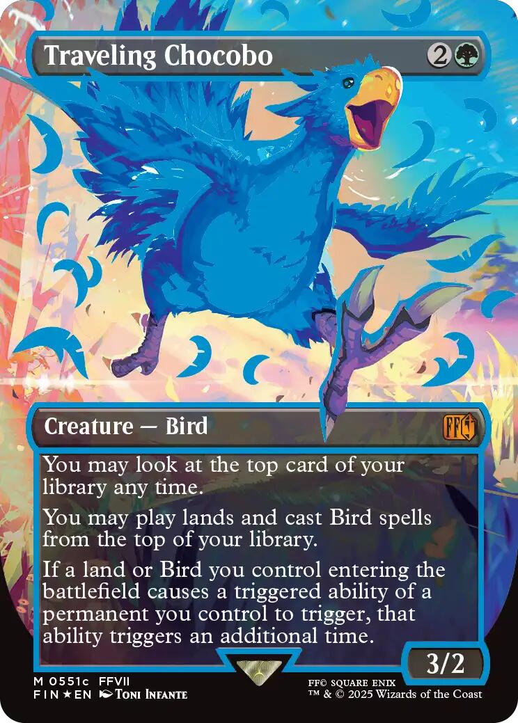 Traveling Chocobo (Borderless) (Neon Ink Blue) [FINAL FANTASY] | Enigma On Main