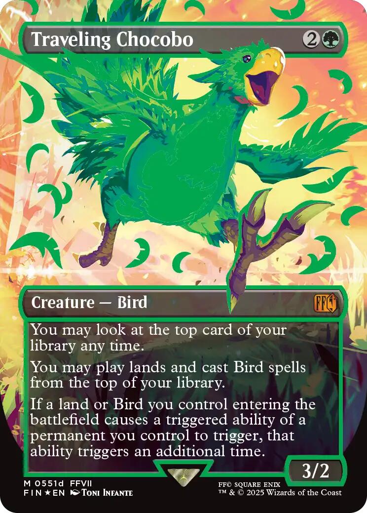 Traveling Chocobo (Borderless) (Neon Ink Green) [FINAL FANTASY] | Enigma On Main