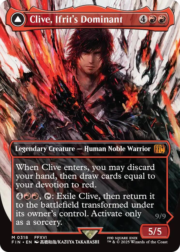 Clive, Ifrit's Dominant // Ifrit, Warden of Inferno (Borderless) (0318) [FINAL FANTASY] | Enigma On Main