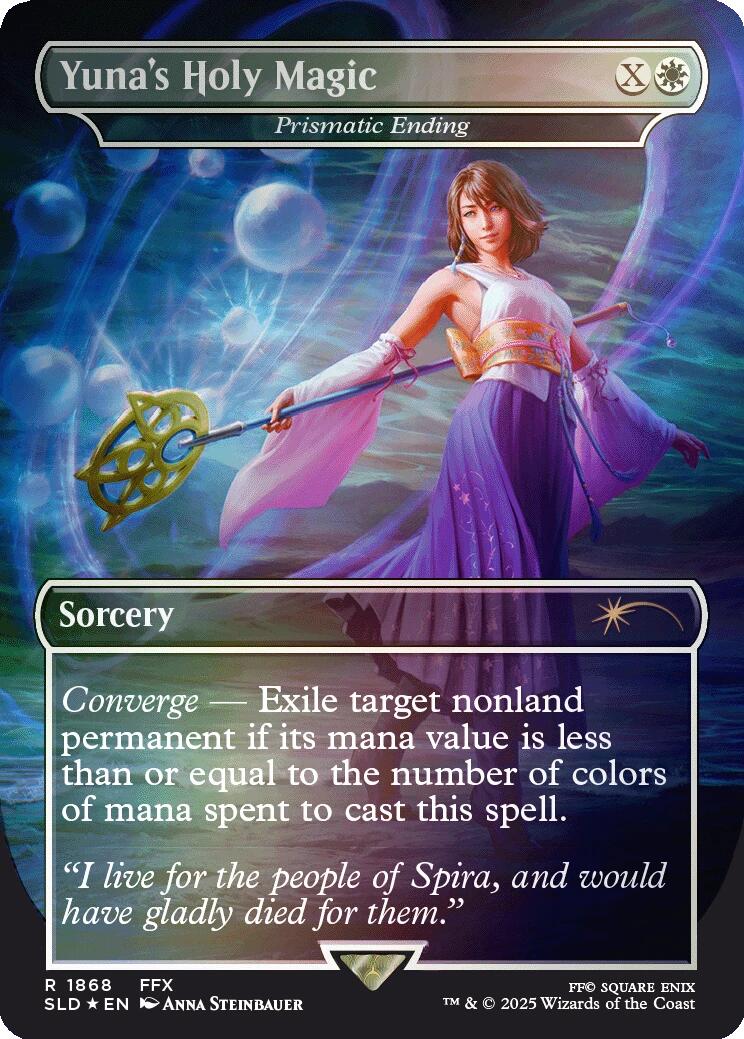 Yuna's Holy Magic - Prismatic Ending (Rainbow Foil) [Secret Lair Drop Series] | Enigma On Main