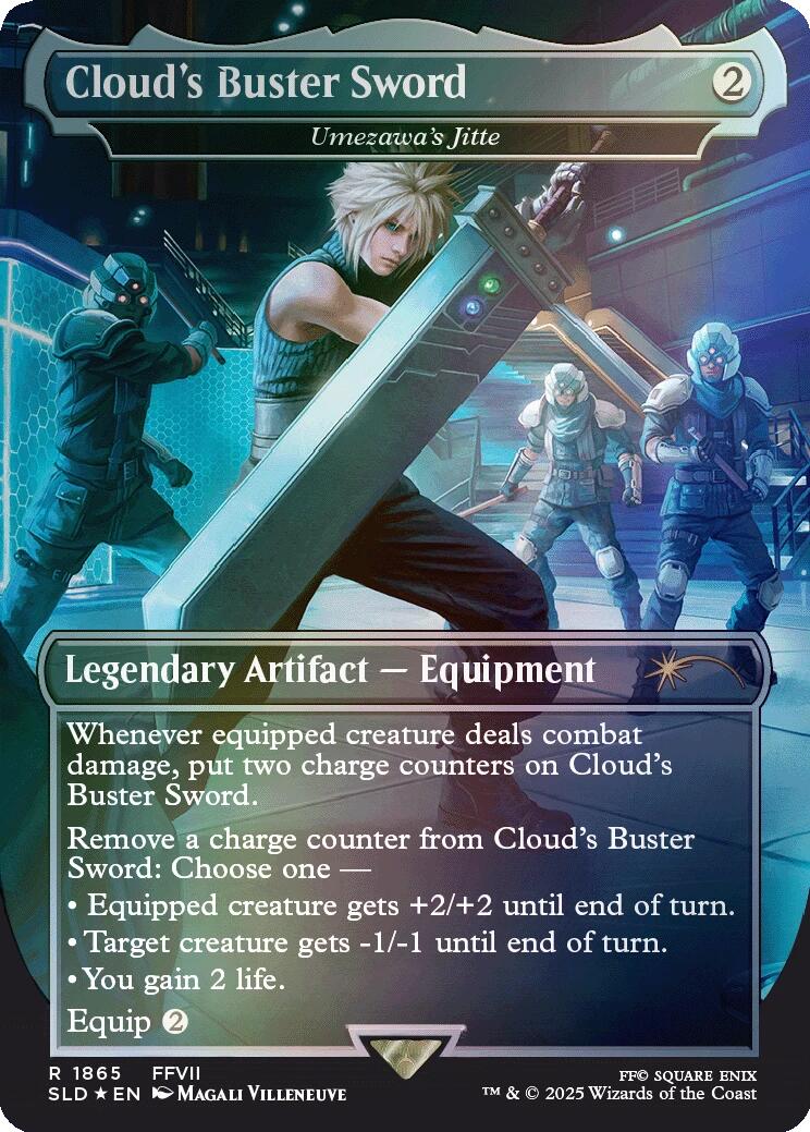 Cloud's Buster Sword - Umezawa's Jitte (Rainbow Foil) [Secret Lair Drop Series] | Enigma On Main