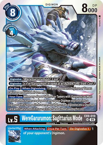 WereGarurumon: Sagittarius Mode [EX9-019] [Versus Monsters] | Enigma On Main