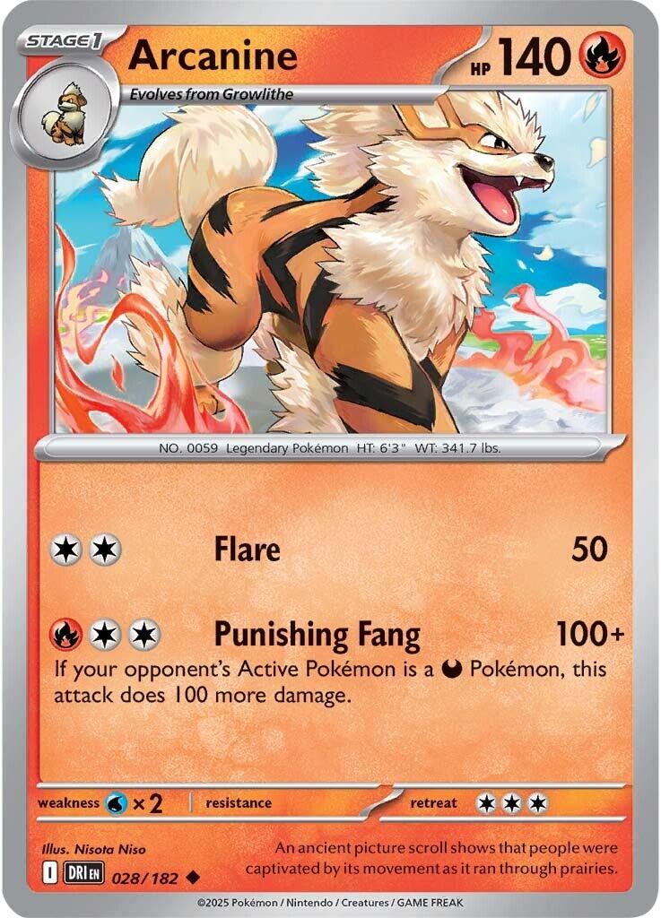 Arcanine (028/182) [Scarlet & Violet: Destined Rivals] | Enigma On Main