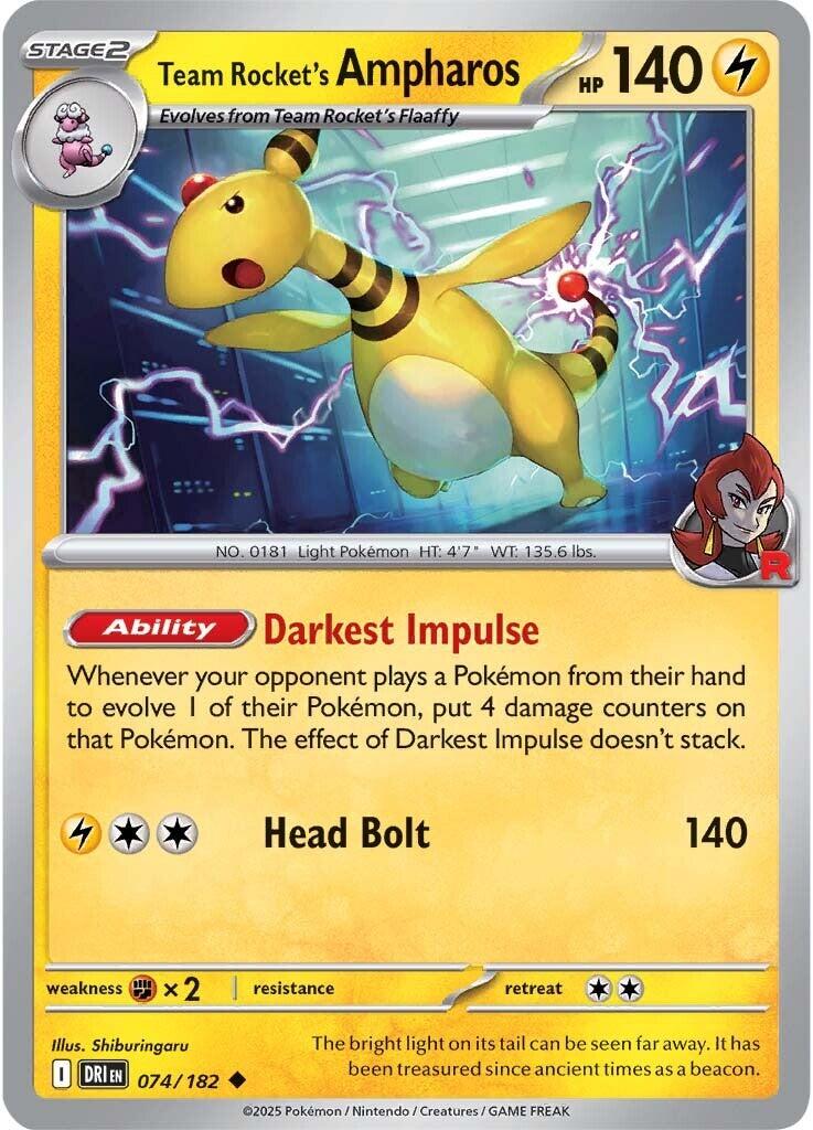 Team Rocket's Ampharos (074/182) [Scarlet & Violet: Destined Rivals] | Enigma On Main