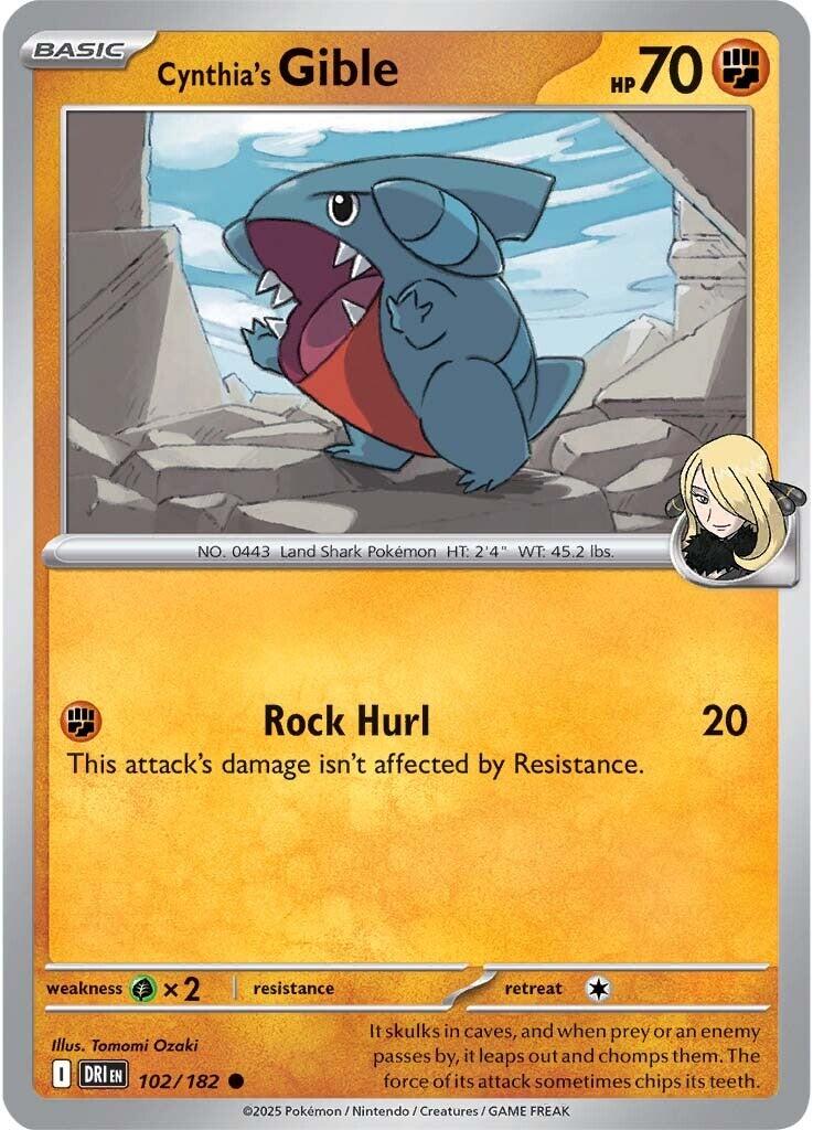 Cynthia's Gible (102/182) [Scarlet & Violet: Destined Rivals] | Enigma On Main