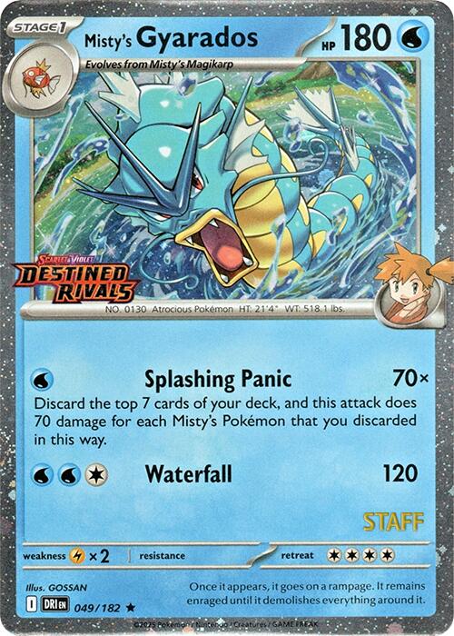 Misty's Gyarados (049/182) (Prerelease Staff) [Scarlet & Violet: Destined Rivals] | Enigma On Main