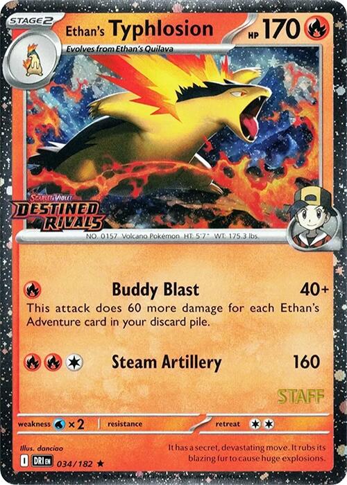 Ethan's Typhlosion (034/182) (Prerelease Staff) [Scarlet & Violet: Destined Rivals] | Enigma On Main