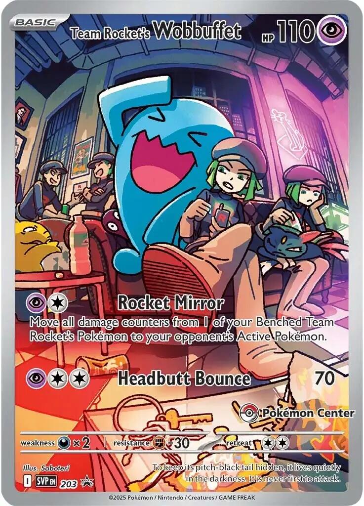Team Rocket's Wobbuffet (203) (Pokemon Center Exclusive) [Scarlet & Violet: Black Star Promos] | Enigma On Main