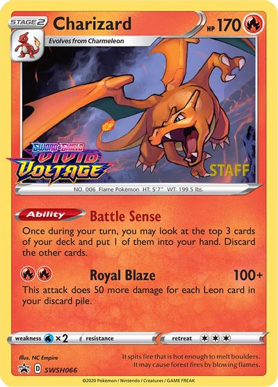 Charizard (SWSH066) (Staff Prerelease Promo) [Sword & Shield: Black Star Promos] | Enigma On Main