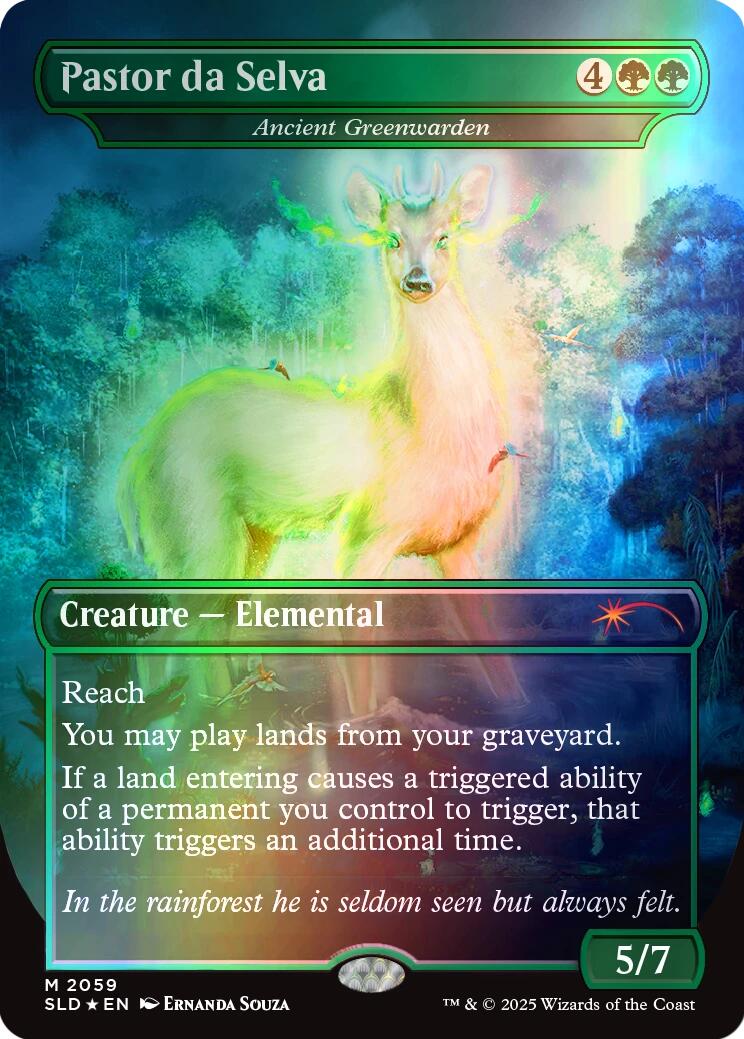 Pastor da Selva - Ancient Greenwarden (Rainbow Foil) [Secret Lair Drop Series] | Enigma On Main