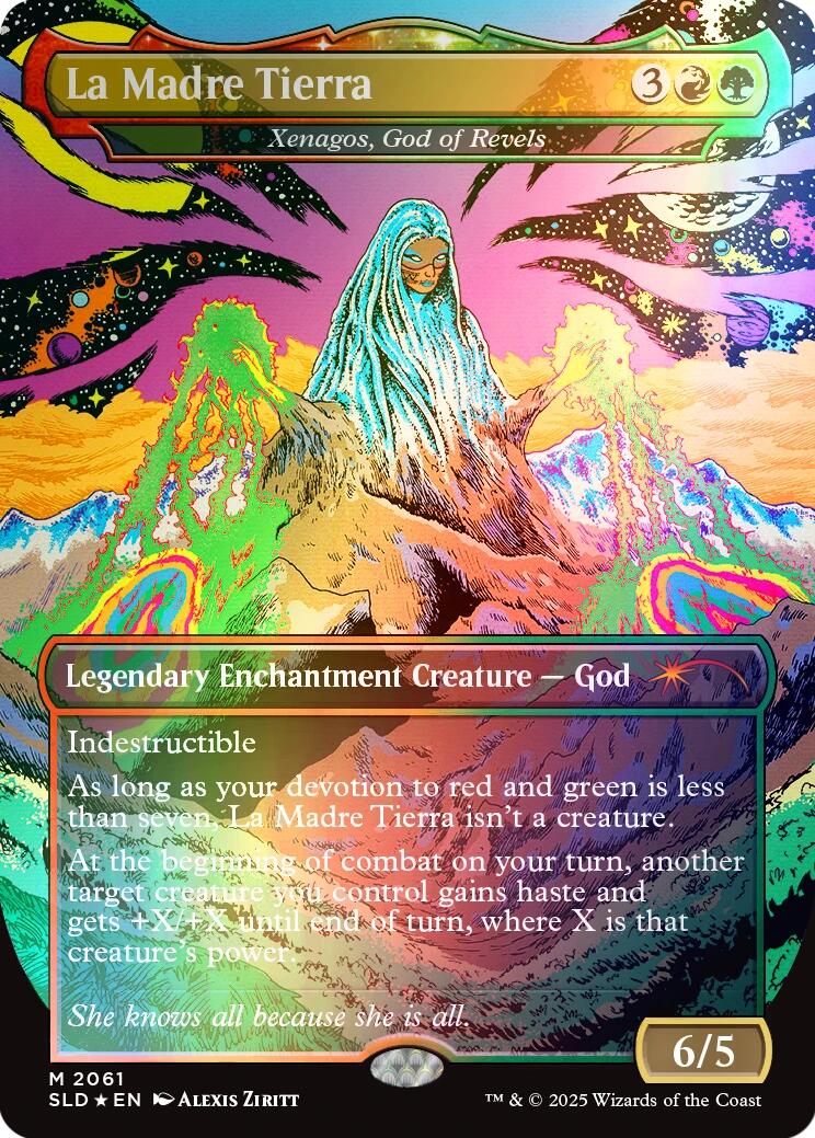 La Madre Tierra - Xenagos, God of Revels (Rainbow Foil) [Secret Lair Drop Series] | Enigma On Main