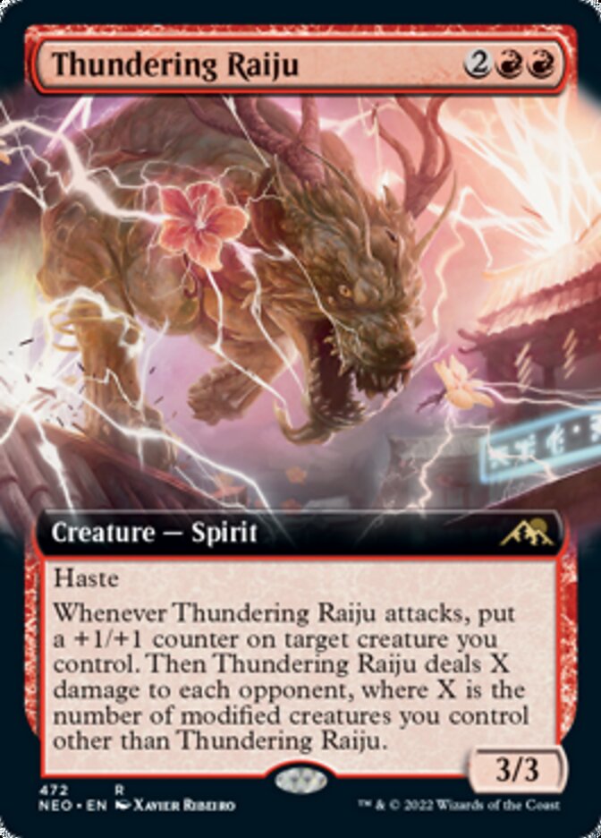 Thundering Raiju (Extended Art) [Kamigawa: Neon Dynasty] | Enigma On Main