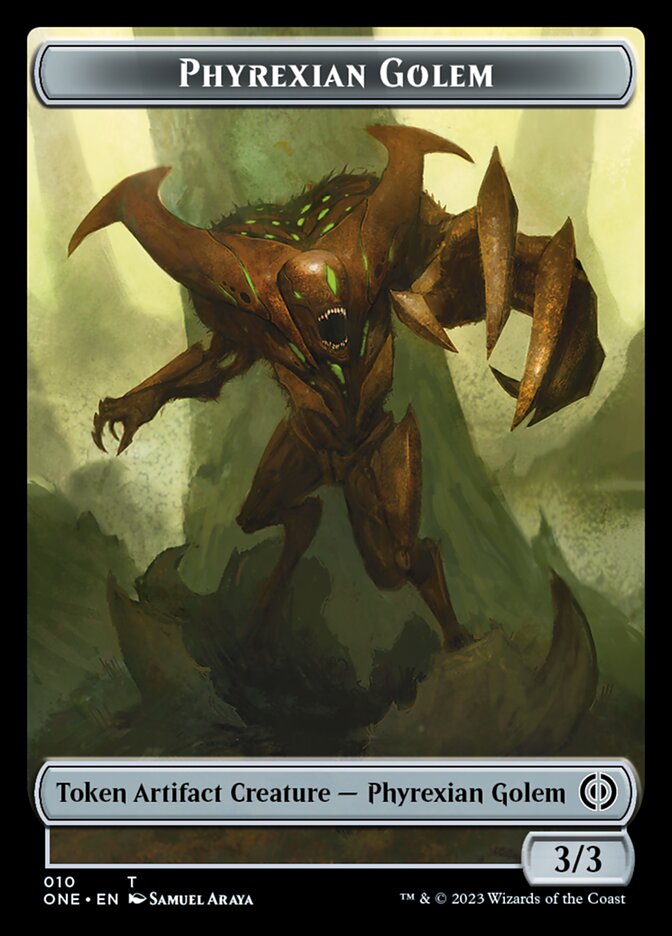 Rebel // Phyrexian Golem Double-Sided Token [Phyrexia: All Will Be One Tokens] | Enigma On Main