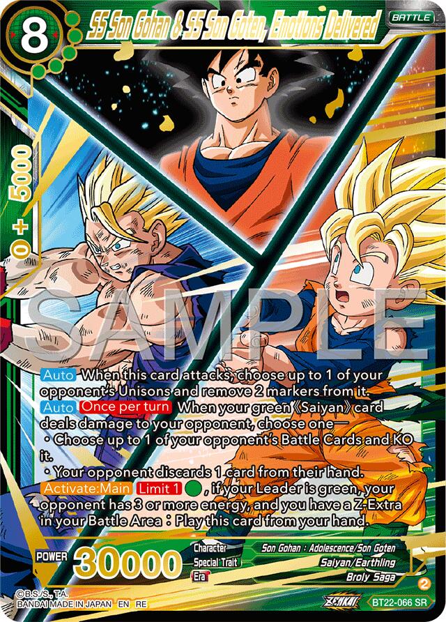 SS Son Gohan & SS Son Goten, Emotions Delivered (Reprint) (BT22-066) [Premium Anniversary Box 2025] | Enigma On Main