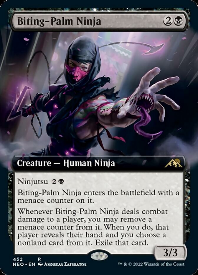 Biting-Palm Ninja (Extended Art) [Kamigawa: Neon Dynasty] | Enigma On Main