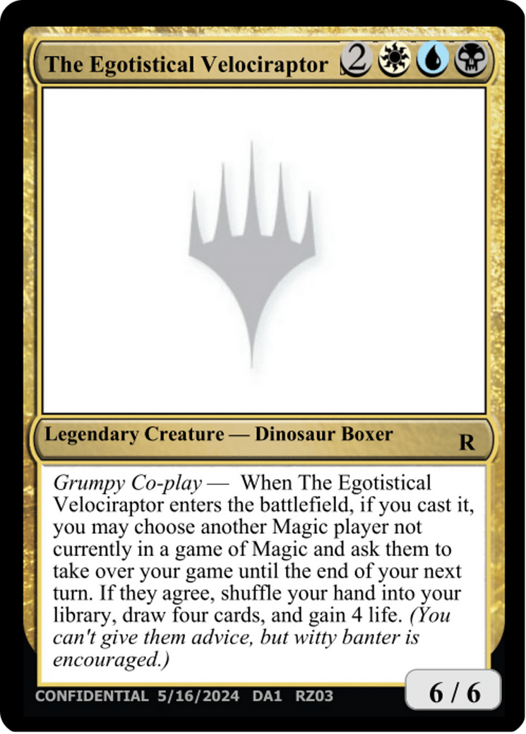 The Egotistical Velociraptor [Mystery Booster 2 Playtest Cards] | Enigma On Main