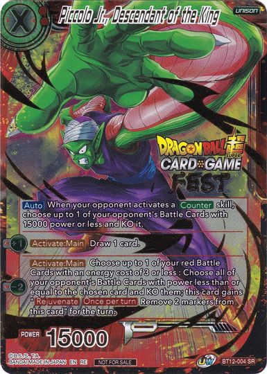 Piccolo Jr., Descendant of the King (Card Game Fest 2022) (BT12-004) [Tournament Promotion Cards] | Enigma On Main