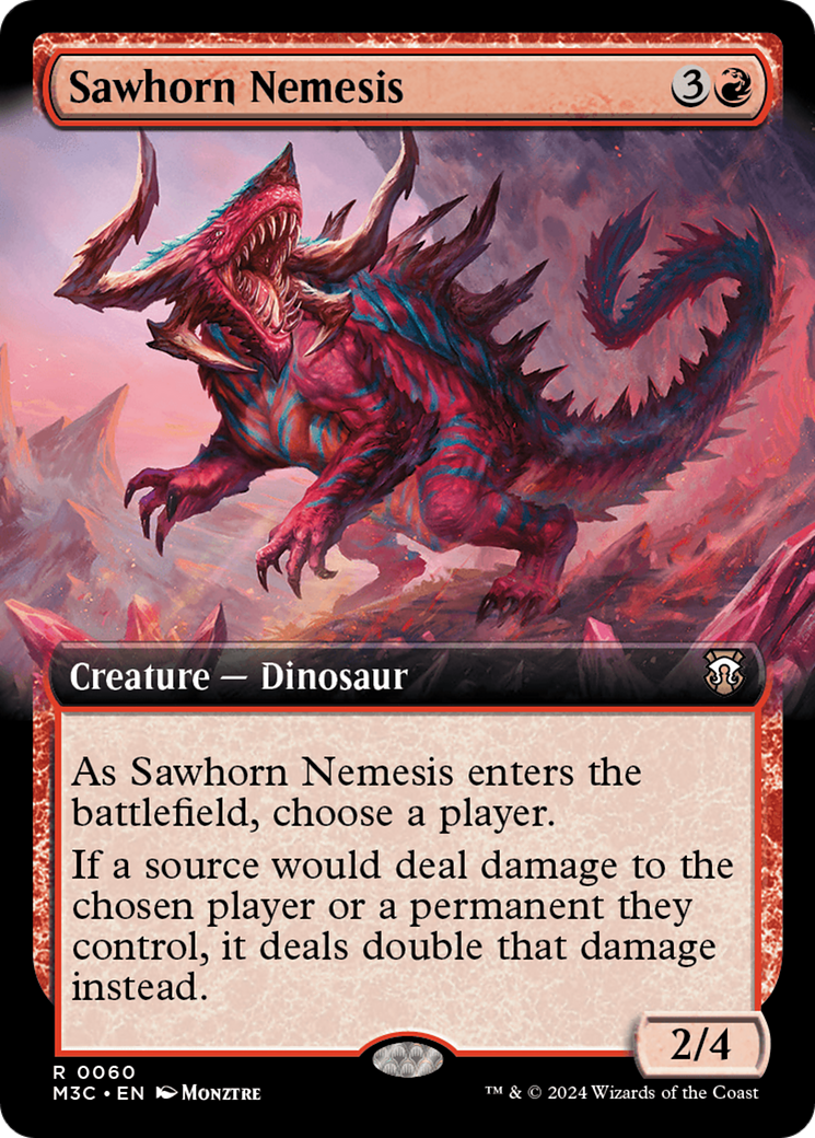 Sawhorn Nemesis (Extended Art) (Ripple Foil) [Modern Horizons 3 Commander] | Enigma On Main