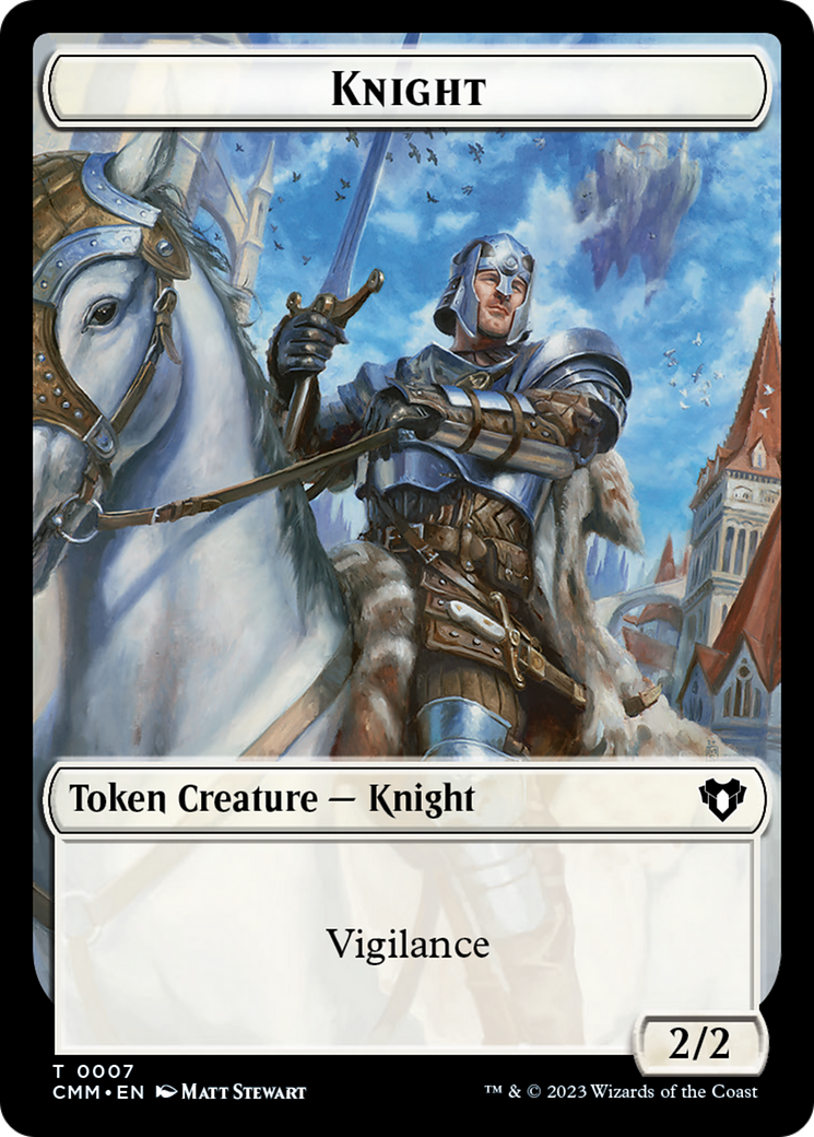 Spirit (0039) // Knight Double-Sided Token [Commander Masters Tokens] | Enigma On Main