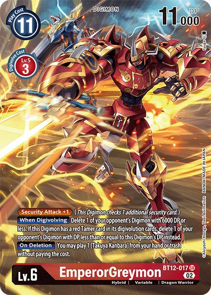 EmperorGreymon [BT12-017] (Alternate Art) [Across Time] | Enigma On Main