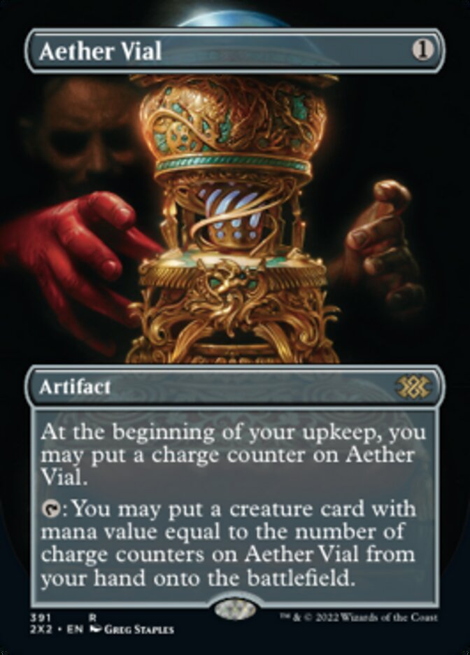 Aether Vial (Borderless Alternate Art) [Double Masters 2022] | Enigma On Main