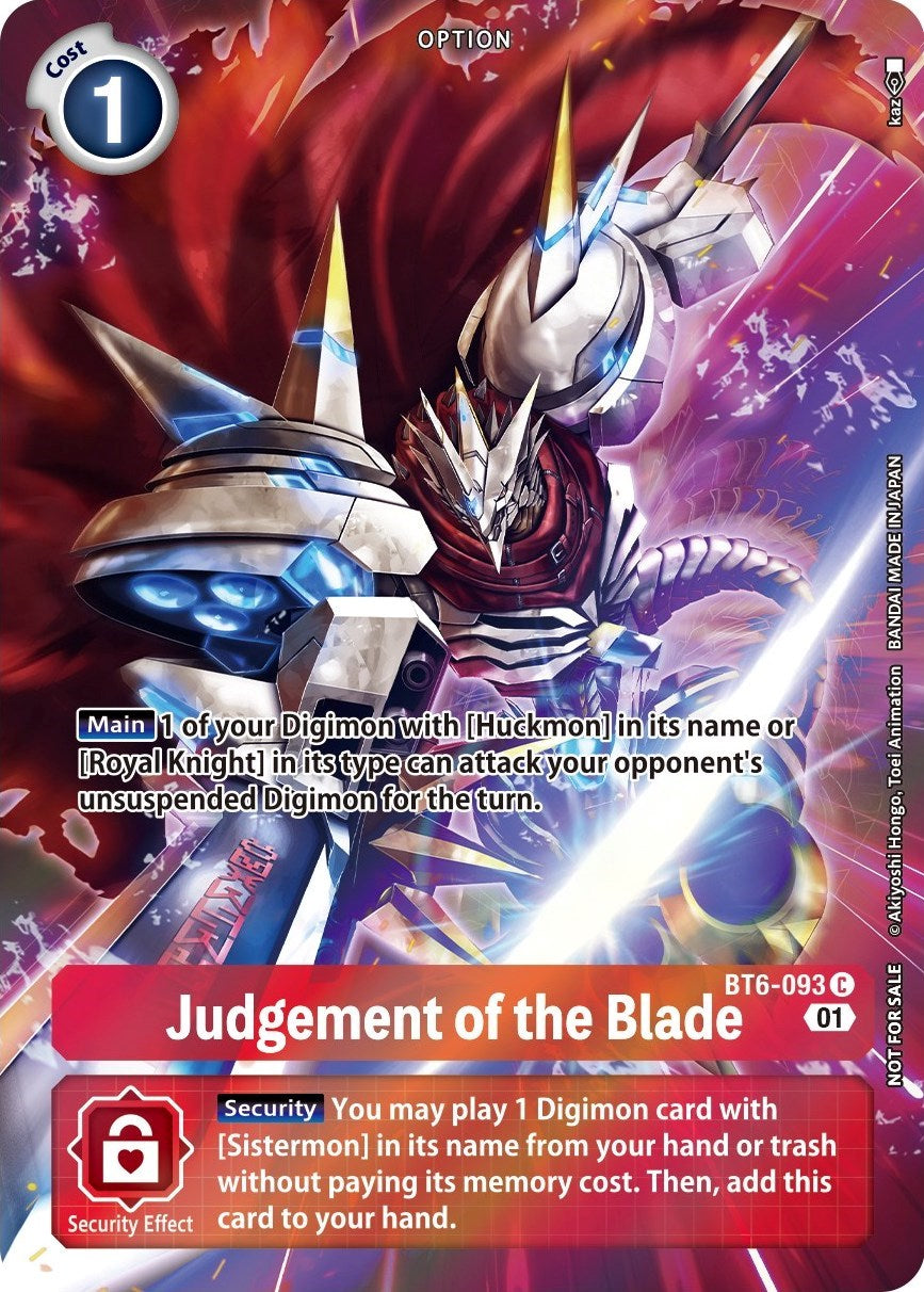 Judgement of the Blade [BT6-093] (Premium Deck Set) [Double Diamond Promos] | Enigma On Main