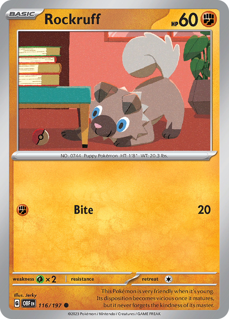 Rockruff (116/197) [Scarlet & Violet: Obsidian Flames] | Enigma On Main