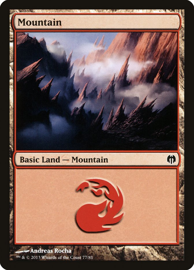 Mountain (77) [Duel Decks: Heroes vs. Monsters] | Enigma On Main