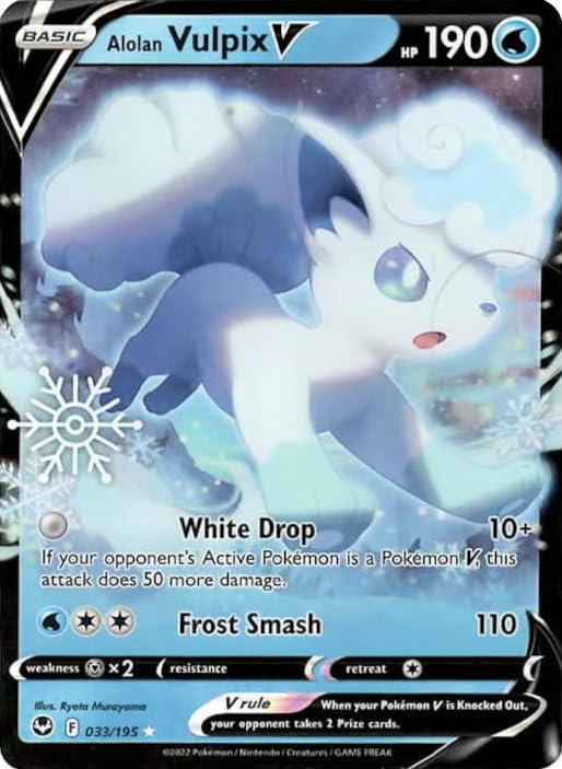 Alolan Vulpix V (033/195) (Holiday Calendar) [Sword & Shield: Silver Tempest] | Enigma On Main