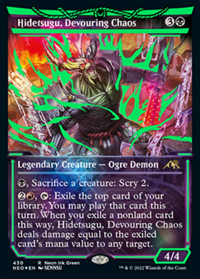 Hidetsugu, Devouring Chaos (Neon Ink Green) [Kamigawa: Neon Dynasty] | Enigma On Main