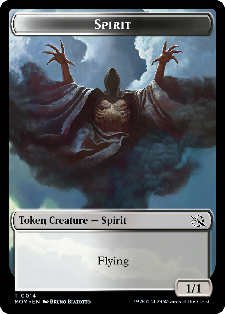 Treasure (21) // Spirit (14) Double-Sided Token [March of the Machine Tokens] | Enigma On Main