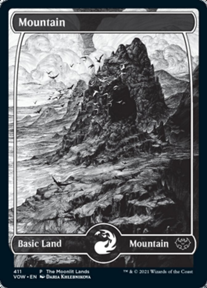 Mountain (The Moonlit Lands) (Foil Etched) [Innistrad: Crimson Vow Promos] | Enigma On Main